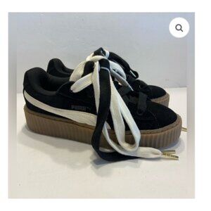New Puma Creeper Phatty X Fenty Low Black Warm White Gum Sole Sneakers Size 9.5